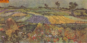 Ebene bei Auvers nach van Gogh
